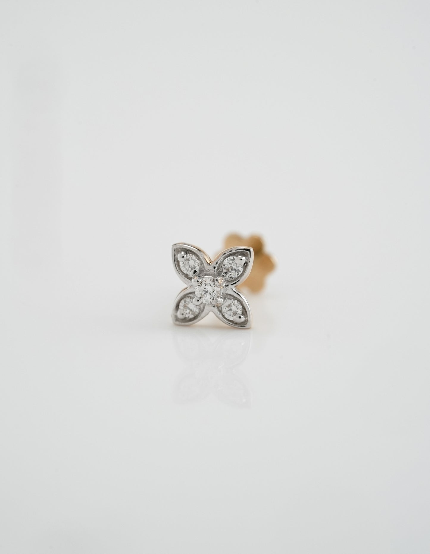 18KT Gold Nose Pin (Earstud) - SKU#NP18KTZD065