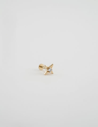 18KT Gold Nose Pin (Earstud) - SKU#NP18KTZD062