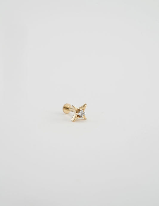 18KT Gold Nose Pin (Earstud) - SKU#NP18KTZD062