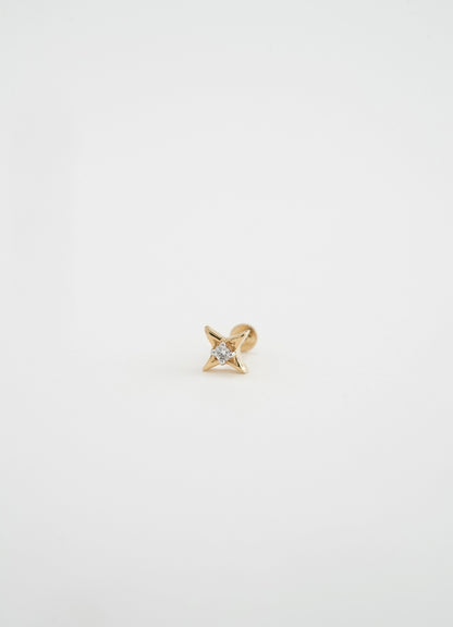 18KT Gold Nose Pin (Earstud) - SKU#NP18KTZD062