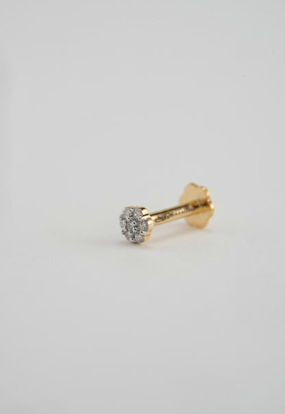 18KT Gold Nose Pin (Earstud) - SKU#NPES18KTZD060