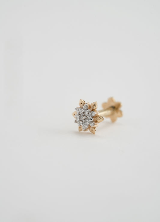 18KT Gold Nose Pin (Earstud) - SKU#NPES18KTZD059
