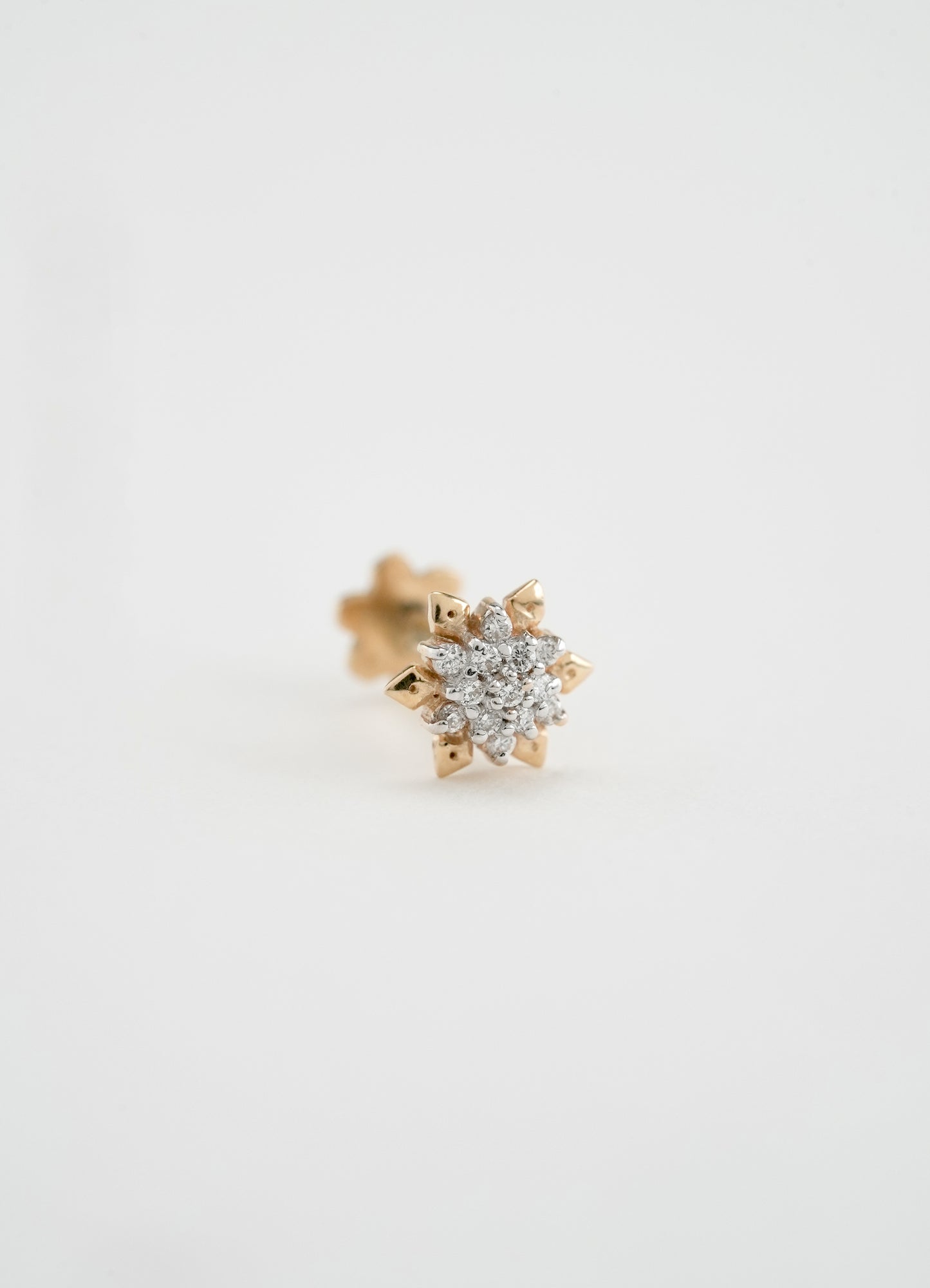 18KT Gold Nose Pin (Earstud) - SKU#NPES18KTZD059