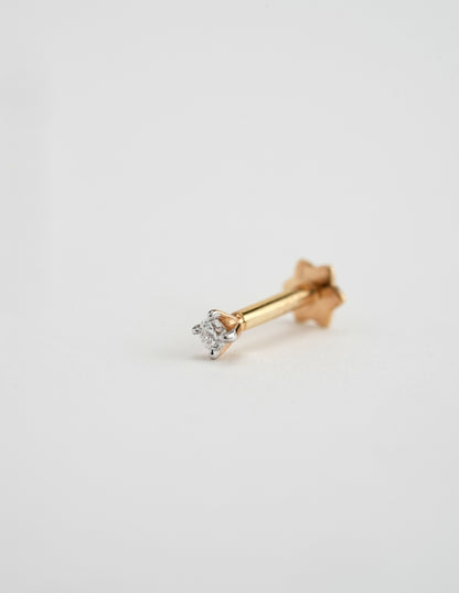 18KT Gold Nose Pin (Earstud) - SKU#NP18KTZD058