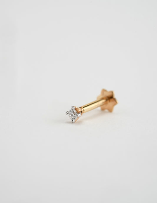 18KT Gold Nose Pin (Earstud) - SKU#NP18KTZD058