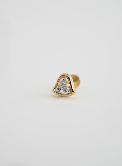 18KT Gold Nose Pin (Earstud) - SKU#NP18KTZD057