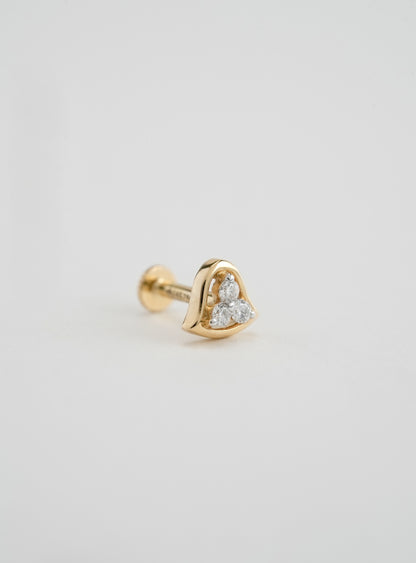 18KT Gold Nose Pin (Earstud) - SKU#NP18KTZD057
