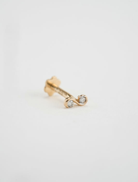 18KT Gold Nose Pin (Earstud) - SKU#NP18KTZD056