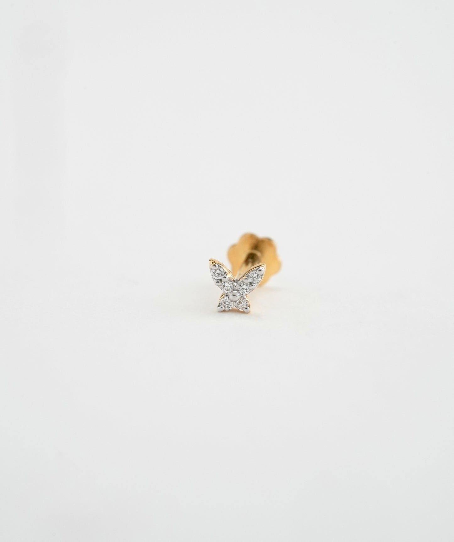 18KT Gold Nose Pin (Earstud) - SKU#NPES18KTZD044