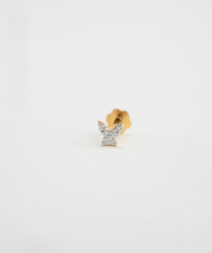 18KT Gold Nose Pin (Earstud) - SKU#NPES18KTZD044