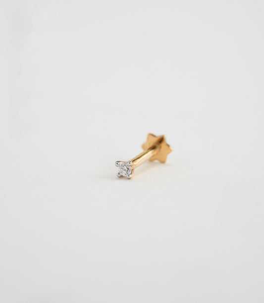 18KT Gold Nose Pin (Earstud) - SKU#NPES18KTZD043