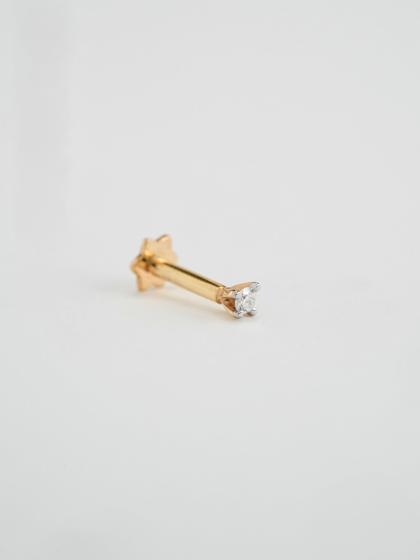 18KT Gold Nose Pin (Earstud) - SKU#NPES18KTZD043