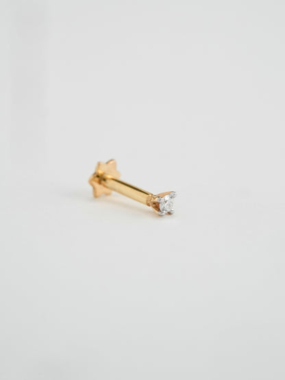 18KT Gold Nose Pin (Earstud) - SKU#NPES18KTZD043