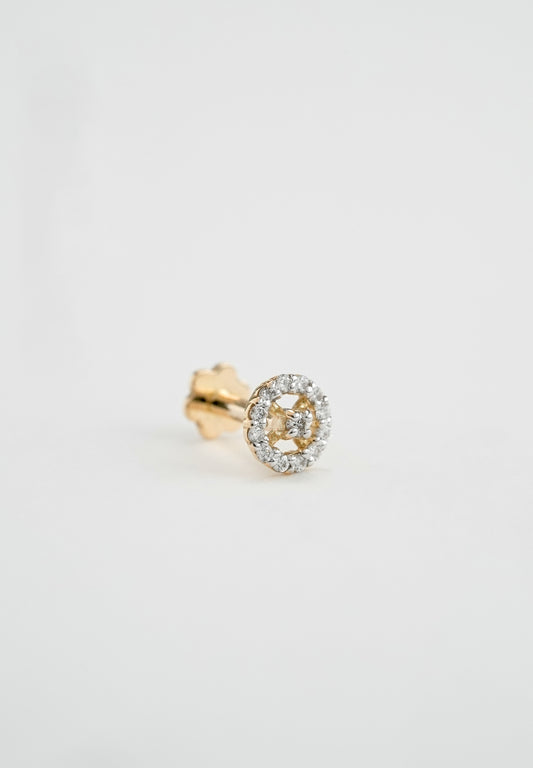 18KT Gold Nose Pin (Earstud) - SKU#NPES18KTZD042