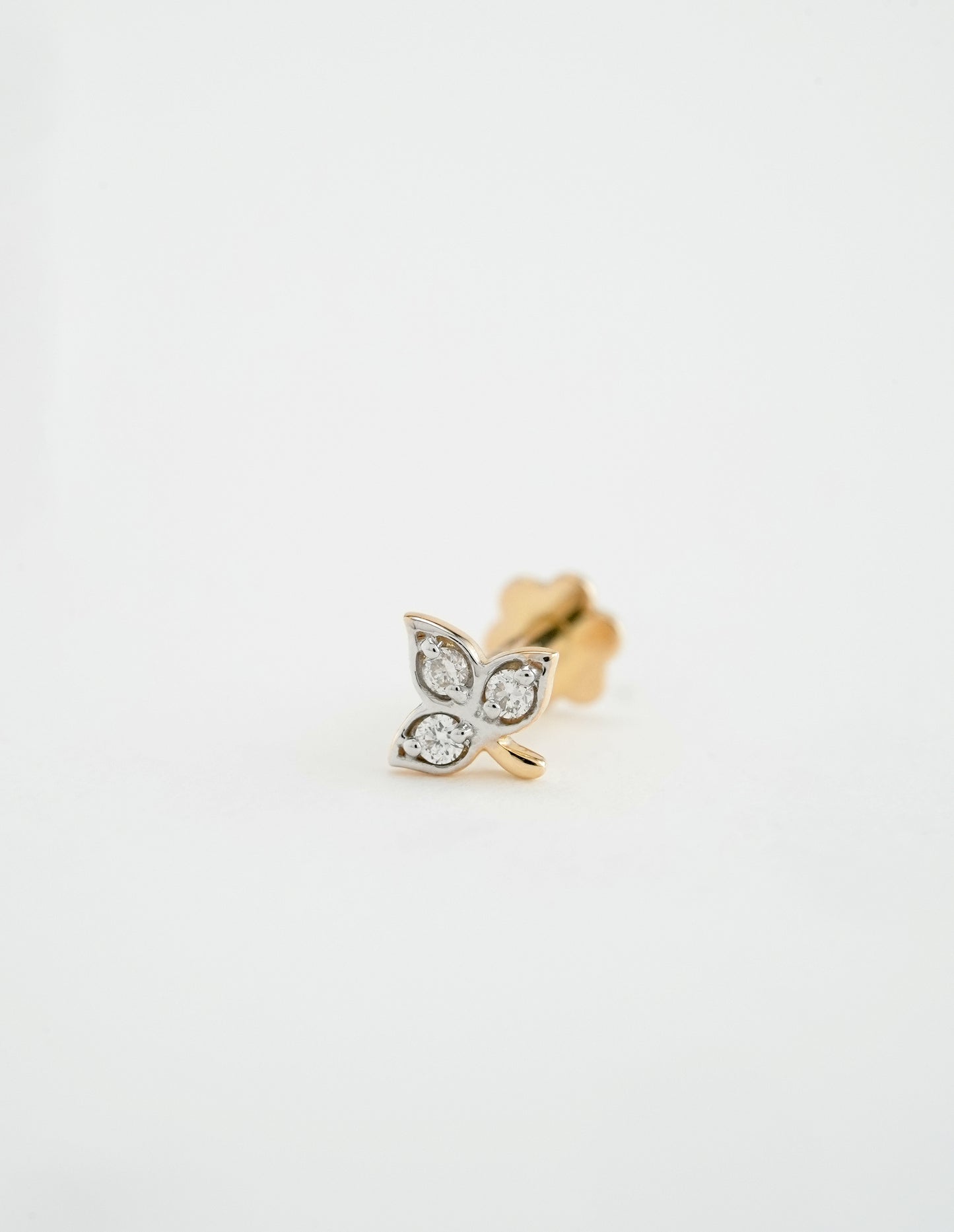 18KT Gold Nose Pin (Earstud) - SKU#NPES18KTZD041