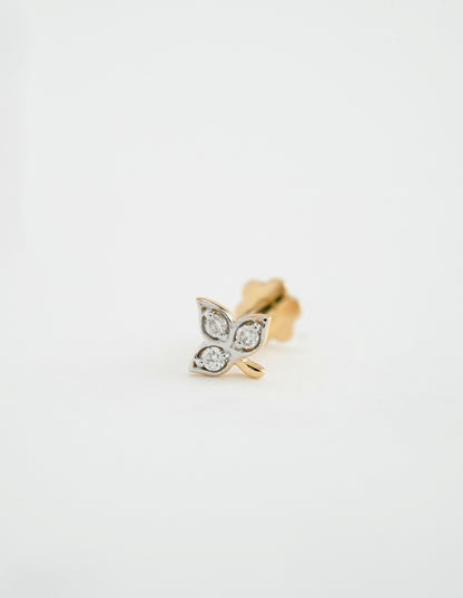 18KT Gold Nose Pin (Earstud) - SKU#NPES18KTZD041
