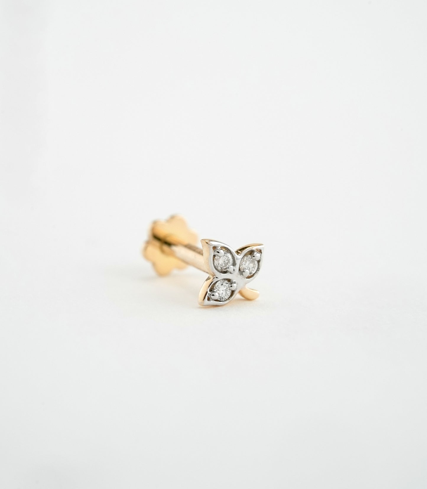 18KT Gold Nose Pin (Earstud) - SKU#NPES18KTZD041