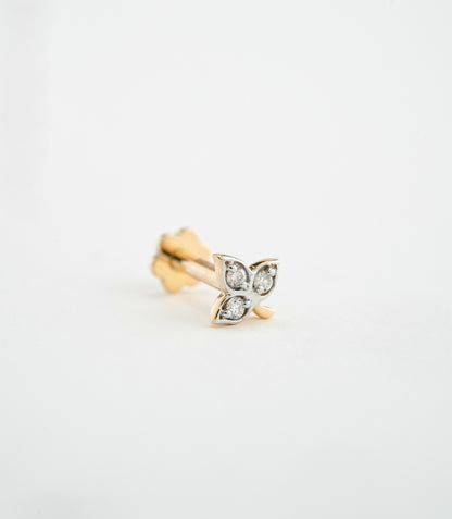 18KT Gold Nose Pin (Earstud) - SKU#NPES18KTZD041