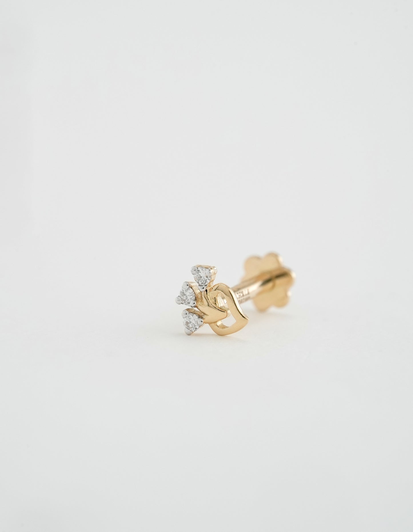 18KT Gold Nose Pin (Earstud) - SKU#NPES18KTZD040