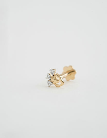 18KT Gold Nose Pin (Earstud) - SKU#NPES18KTZD040