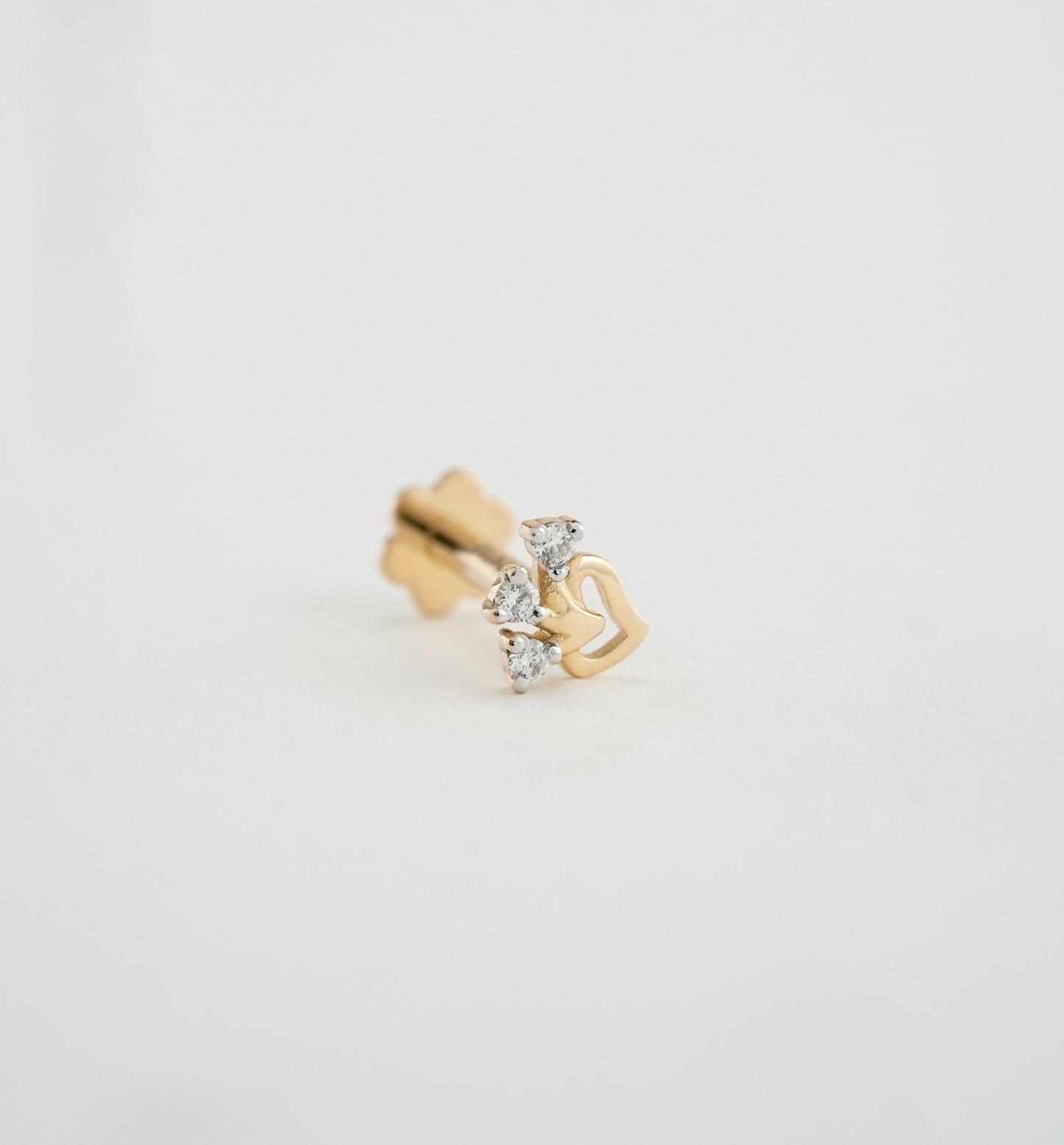 18KT Gold Nose Pin (Earstud) - SKU#NPES18KTZD040