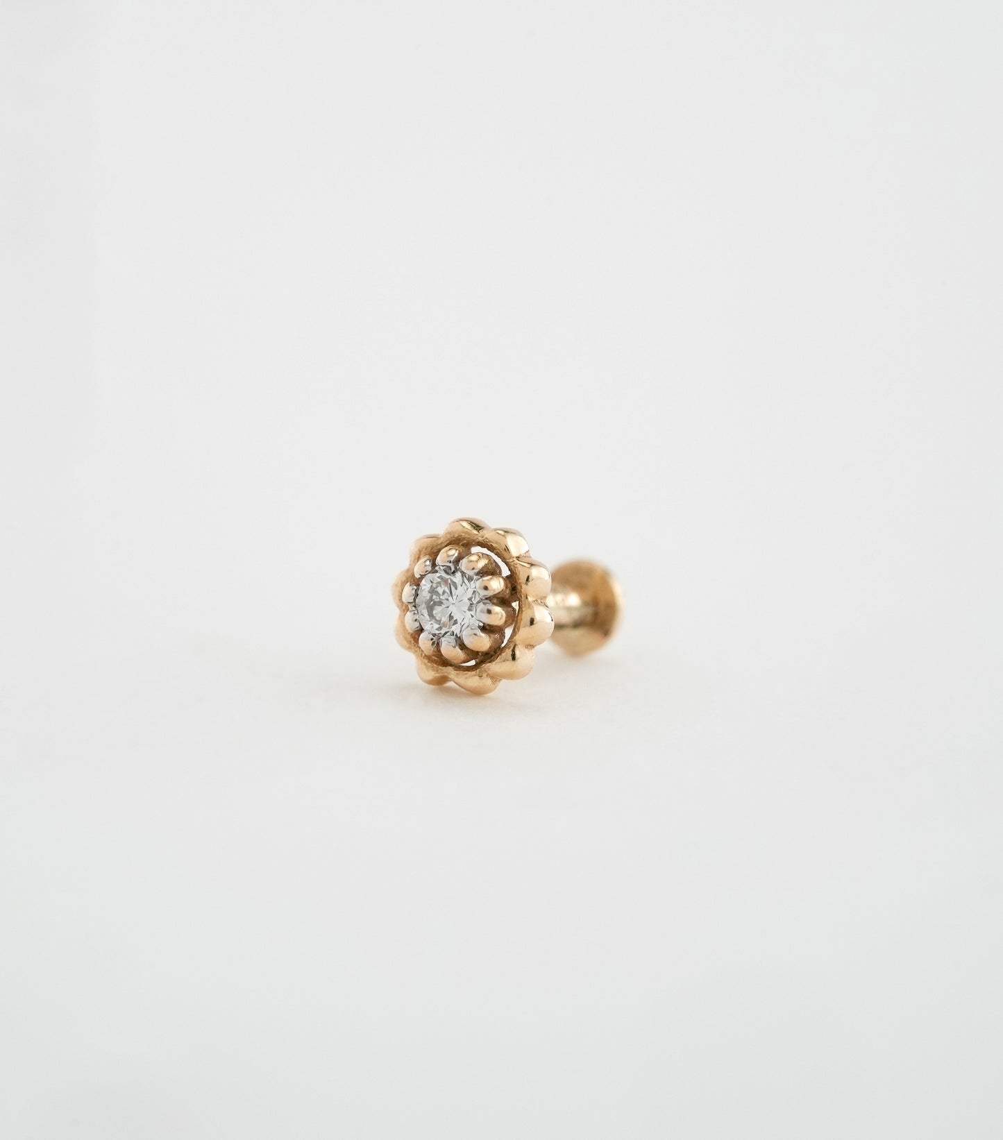 18KT Gold Nose Pin (Earstud) - SKU#NPES18KTZD039