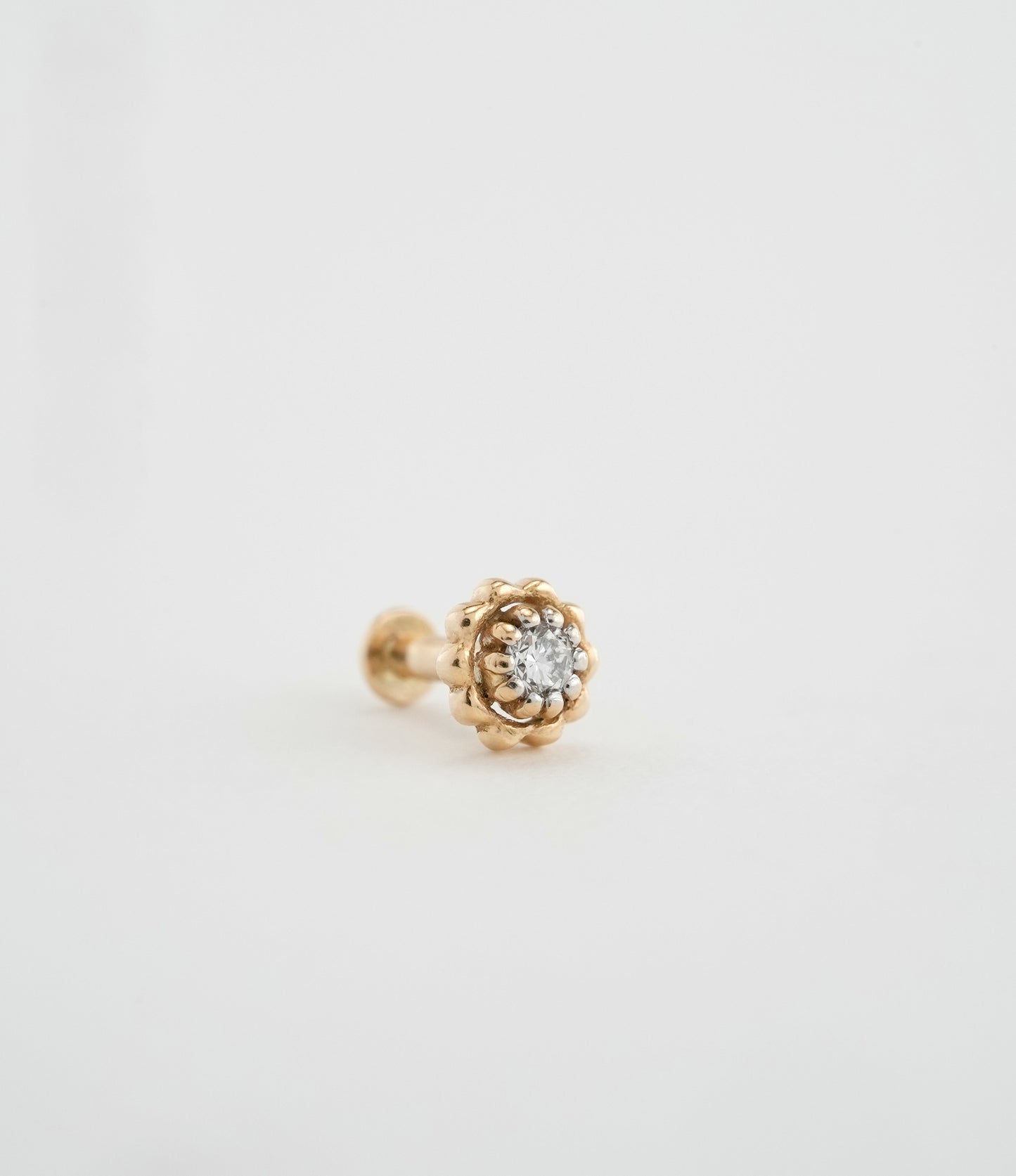 18KT Gold Nose Pin (Earstud) - SKU#NPES18KTZD039