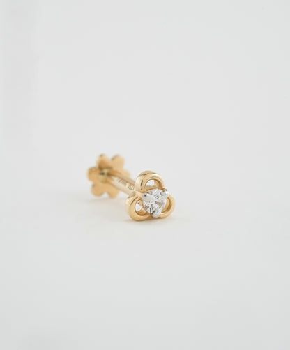 18KT Gold Nose Pin (Earstud) - SKU#NPES18KTZD037