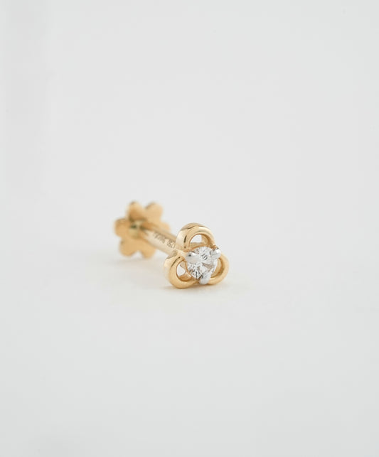 18KT Gold Nose Pin (Earstud) - SKU#NPES18KTZD037