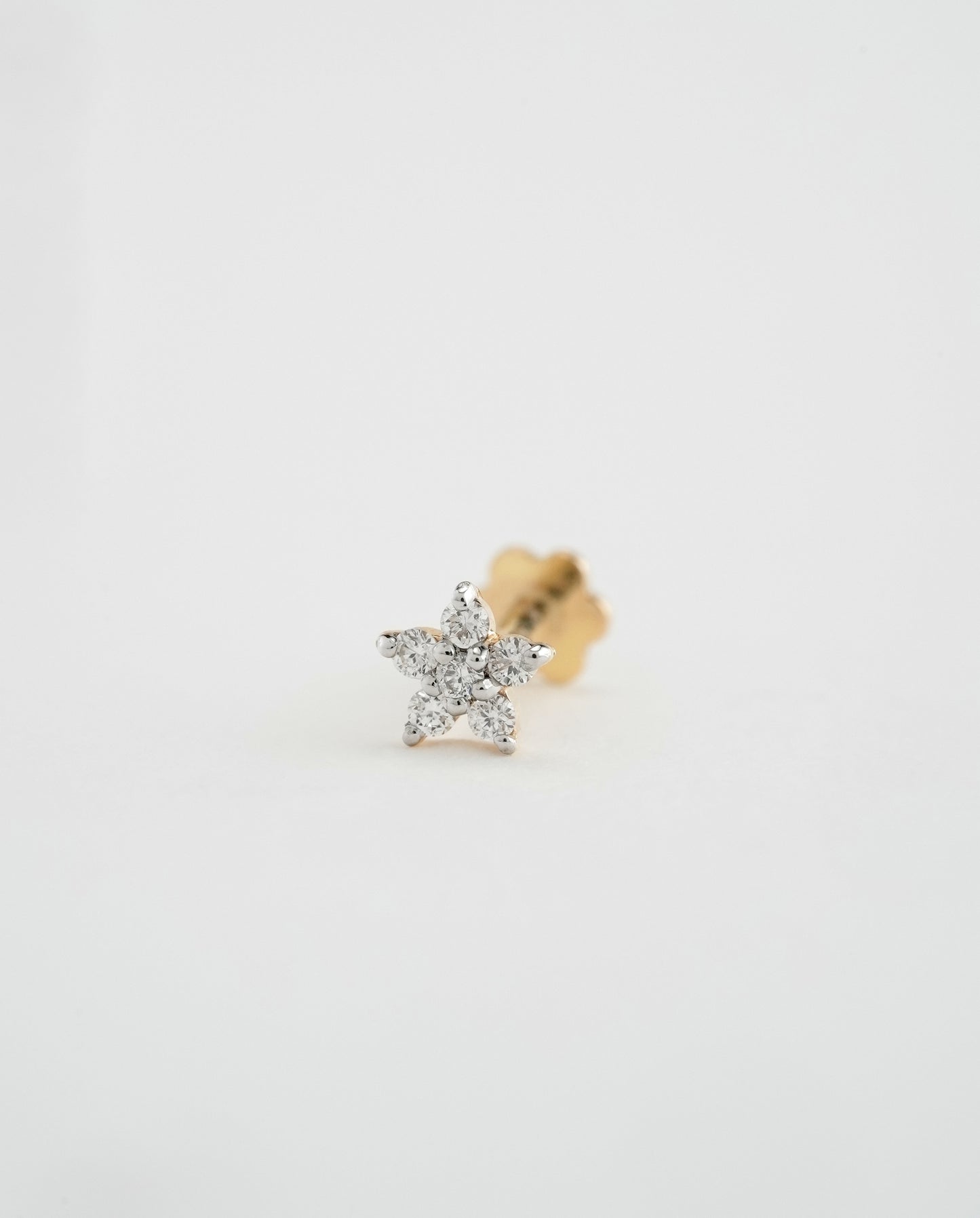 18KT Gold Nose Pin (Earstud) - SKU#NPES18KTZD036