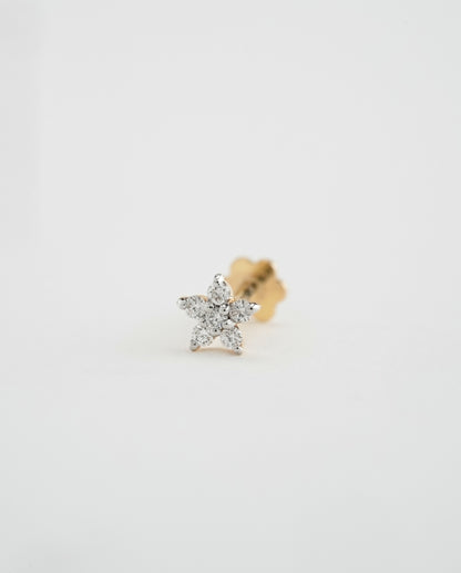 18KT Gold Nose Pin (Earstud) - SKU#NPES18KTZD036