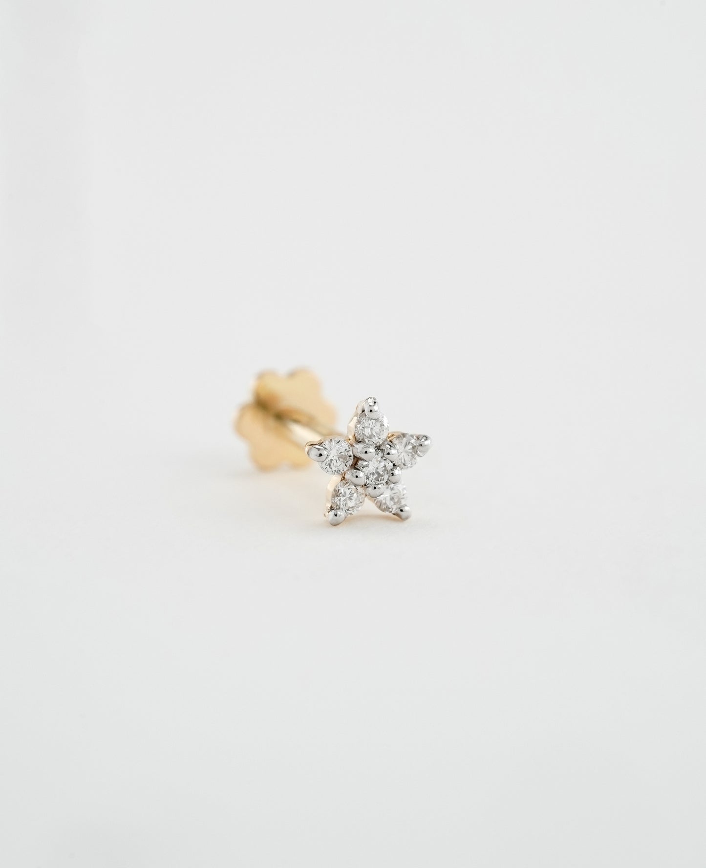 18KT Gold Nose Pin (Earstud) - SKU#NPES18KTZD036