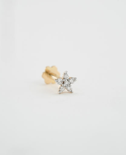 18KT Gold Nose Pin (Earstud) - SKU#NPES18KTZD036