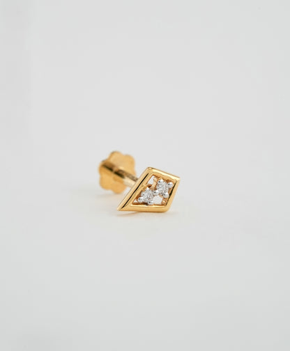 18KT Gold Nose Pin (Earstud) - SKU#NPES18KTZD034
