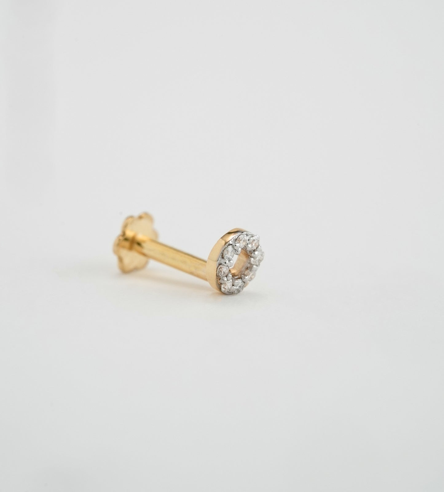 18KT Gold Nose Pin (Earstud) - SKU#NPES18KTZD033