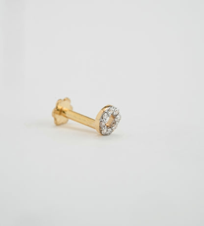18KT Gold Nose Pin (Earstud) - SKU#NPES18KTZD033