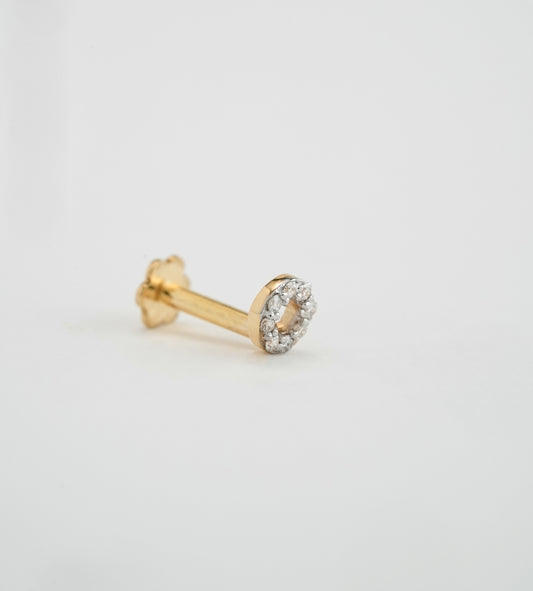 18KT Gold Nose Pin (Earstud) - SKU#NPES18KTZD033