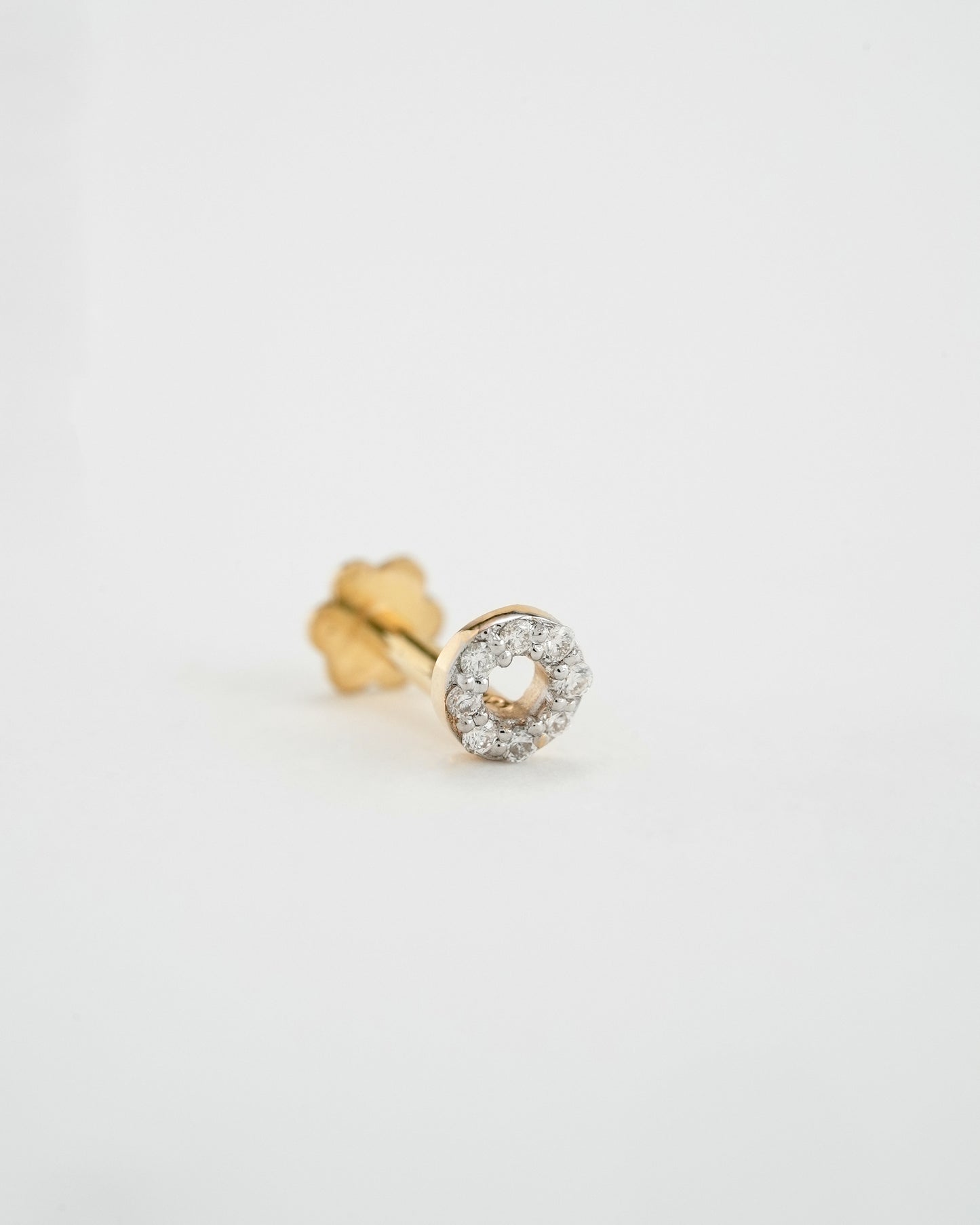 18KT Gold Nose Pin (Earstud) - SKU#NPES18KTZD033