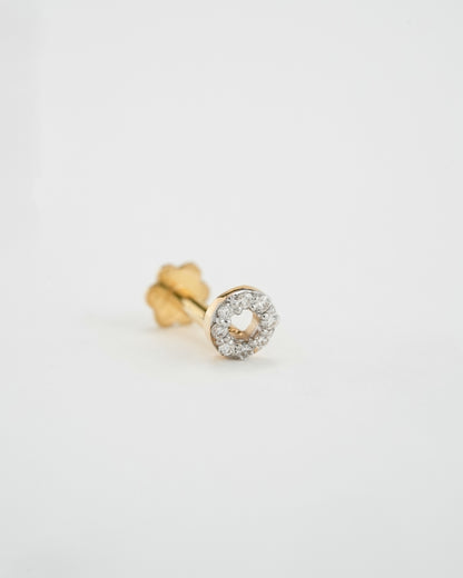 18KT Gold Nose Pin (Earstud) - SKU#NPES18KTZD033