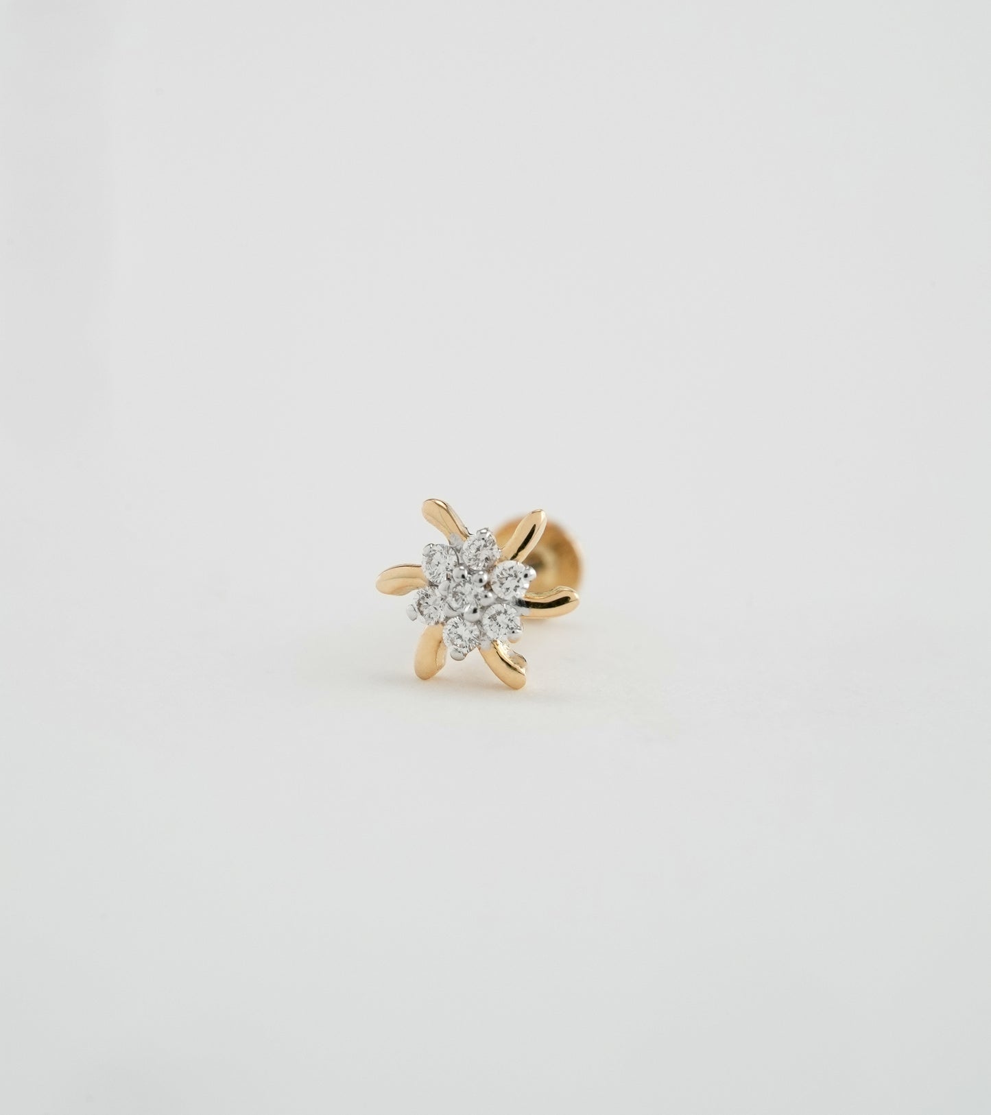 18KT Gold Nose Pin (Earstud) - SKU#NPES18KTZD032