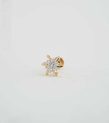 18KT Gold Nose Pin (Earstud) - SKU#NPES18KTZD032