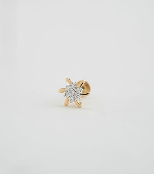 18KT Gold Nose Pin (Earstud) - SKU#NPES18KTZD032