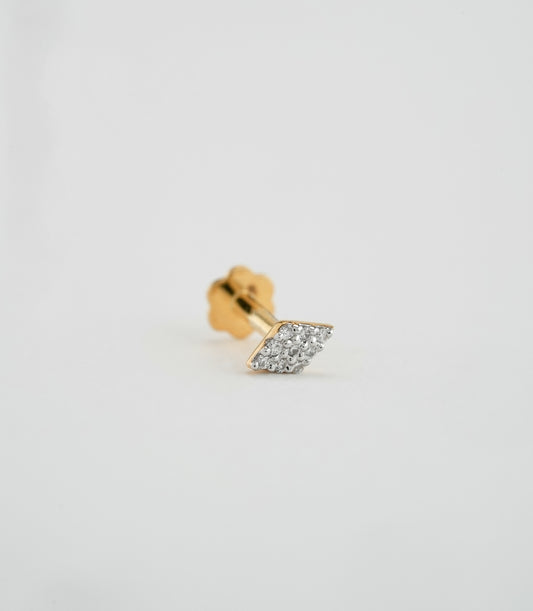 18KT Gold Nose Pin (Earstud) - SKU#NPES18KTZD031