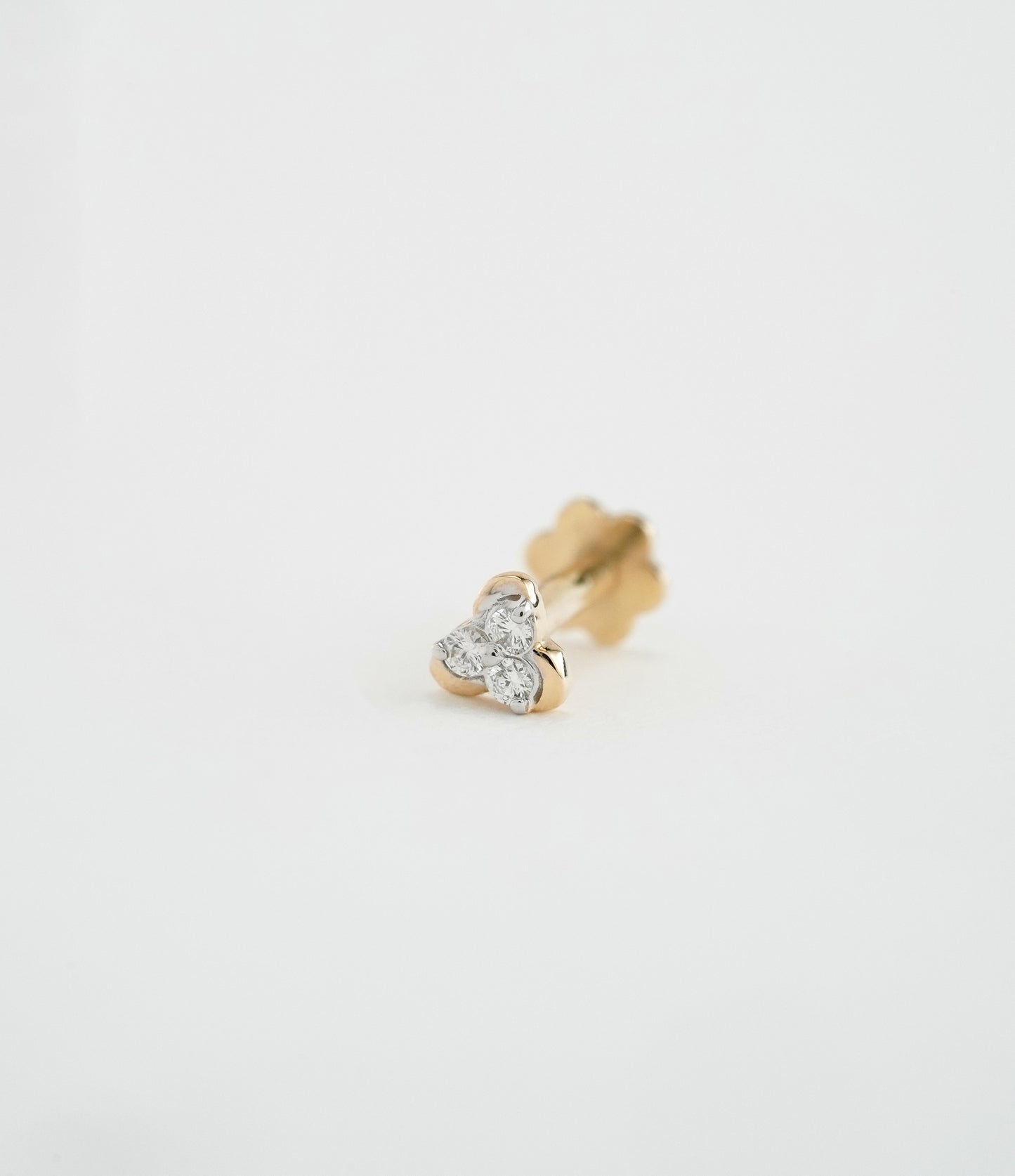 18KT Gold Nose Pin (Earstud) - SKU#NPES18KTZD030