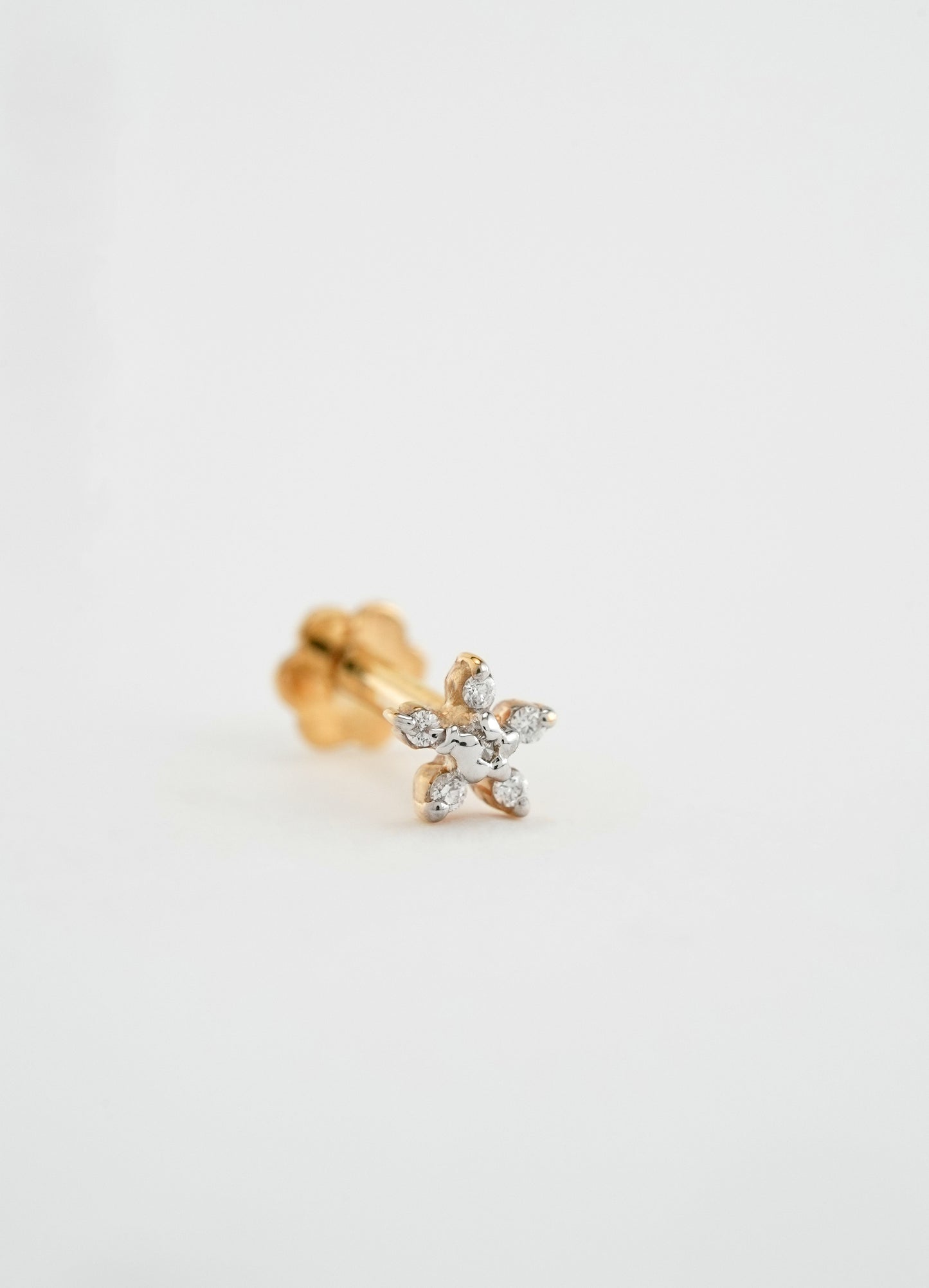18KT Gold Nose pin (Earstud) - SKU#NP18KTZD029