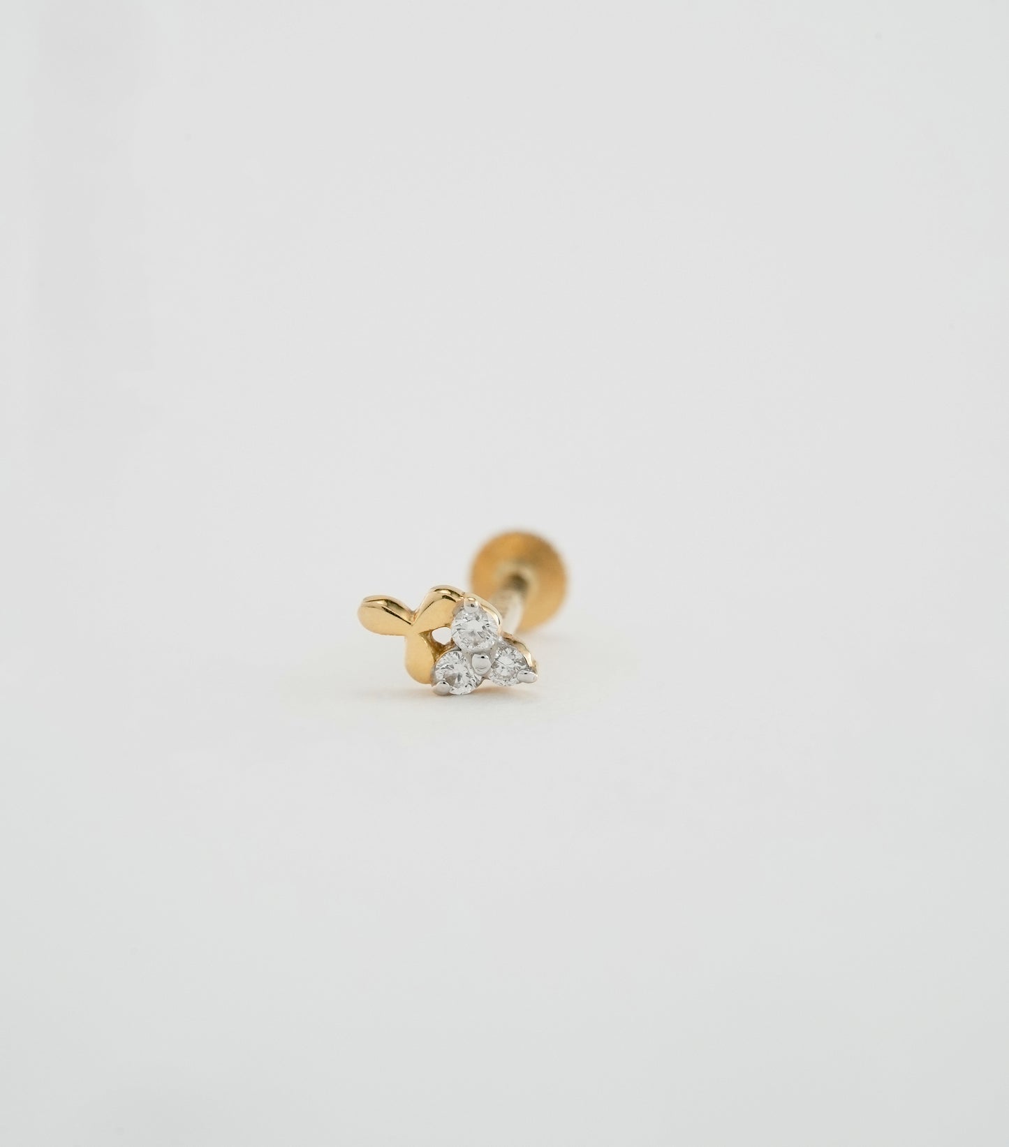 18KT Gold Nose Pin (Earstud) - SKU#NP18KTZD026