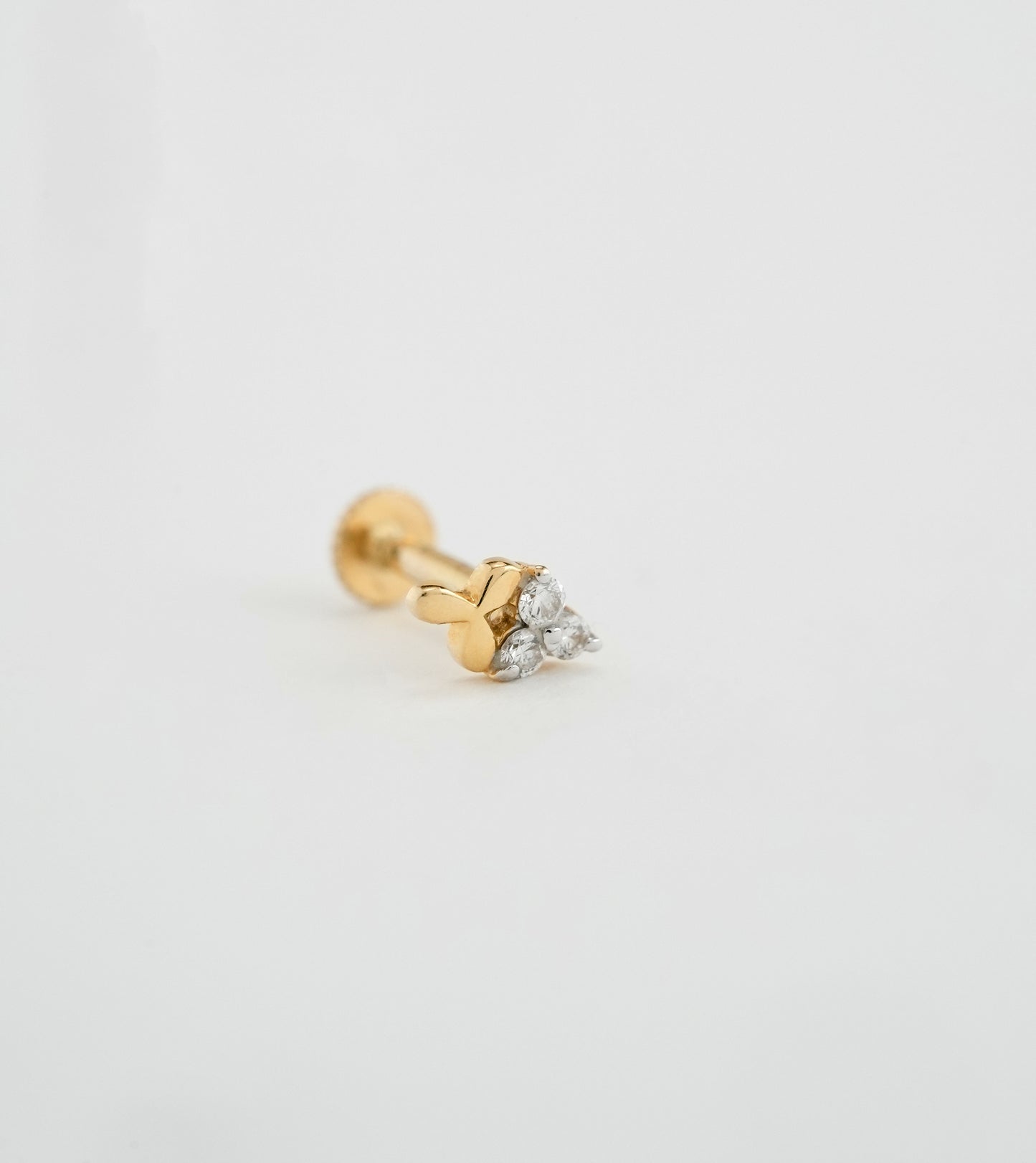 18KT Gold Nose Pin (Earstud) - SKU#NP18KTZD026