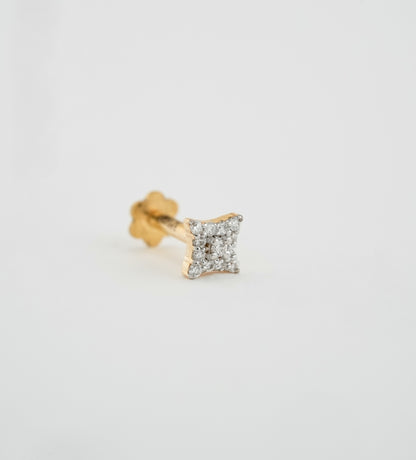 18KT Gold Nose pin (Earstud) - SKU#NP18KTZD088