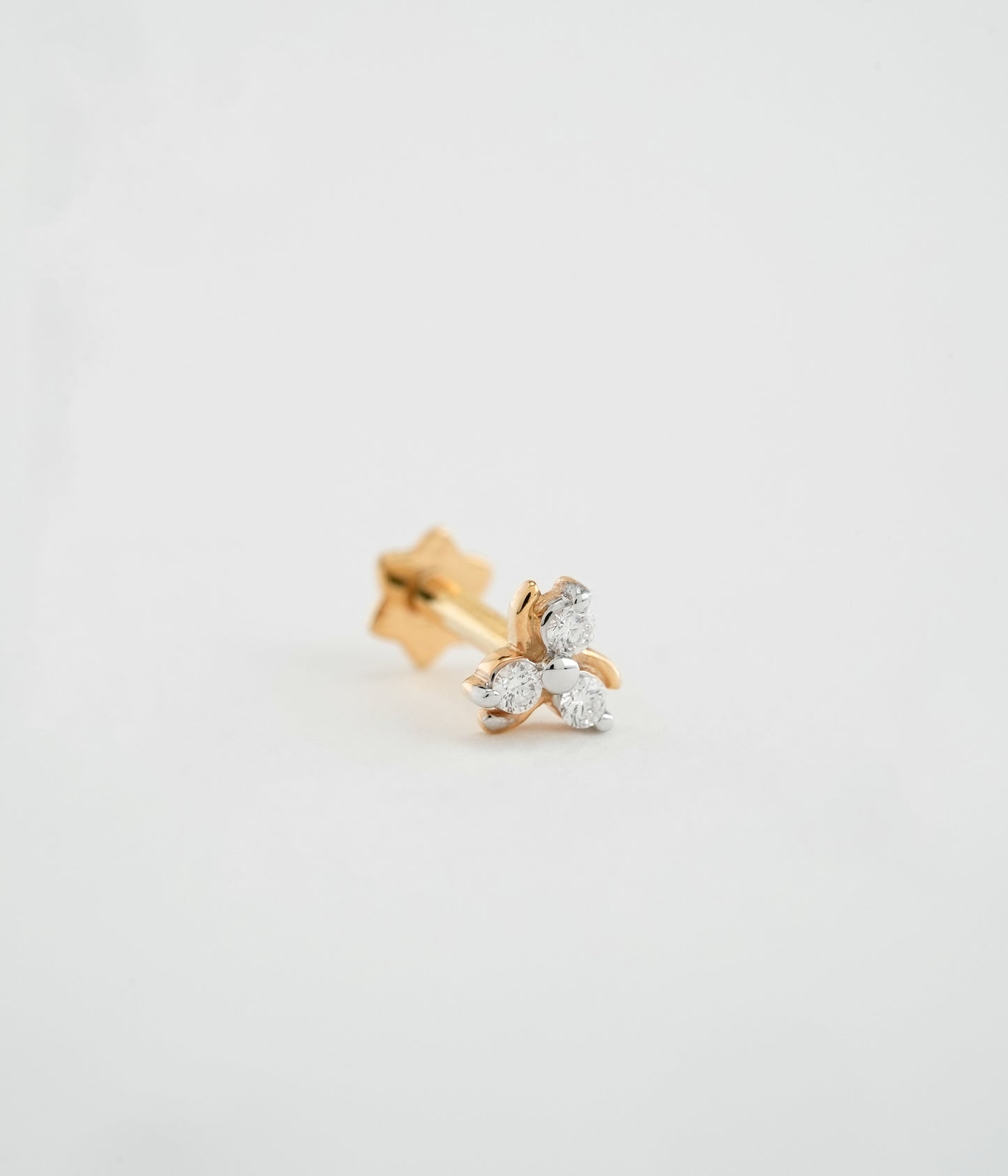 18KT Gold Nose Pin (Earstud) - SKU#NP18KTZD025