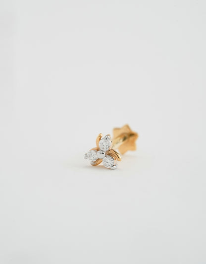 18KT Gold Nose Pin (Earstud) - SKU#NP18KTZD025